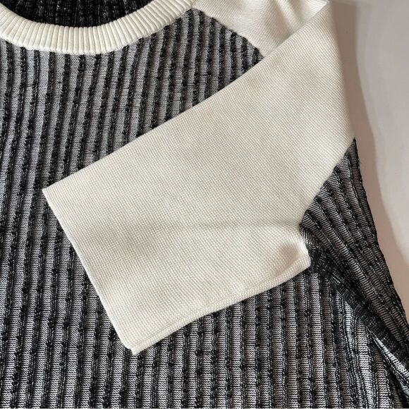 White + Warren 3/4 Sleeve Black and White Sweater size XS - Picture 7 of 11